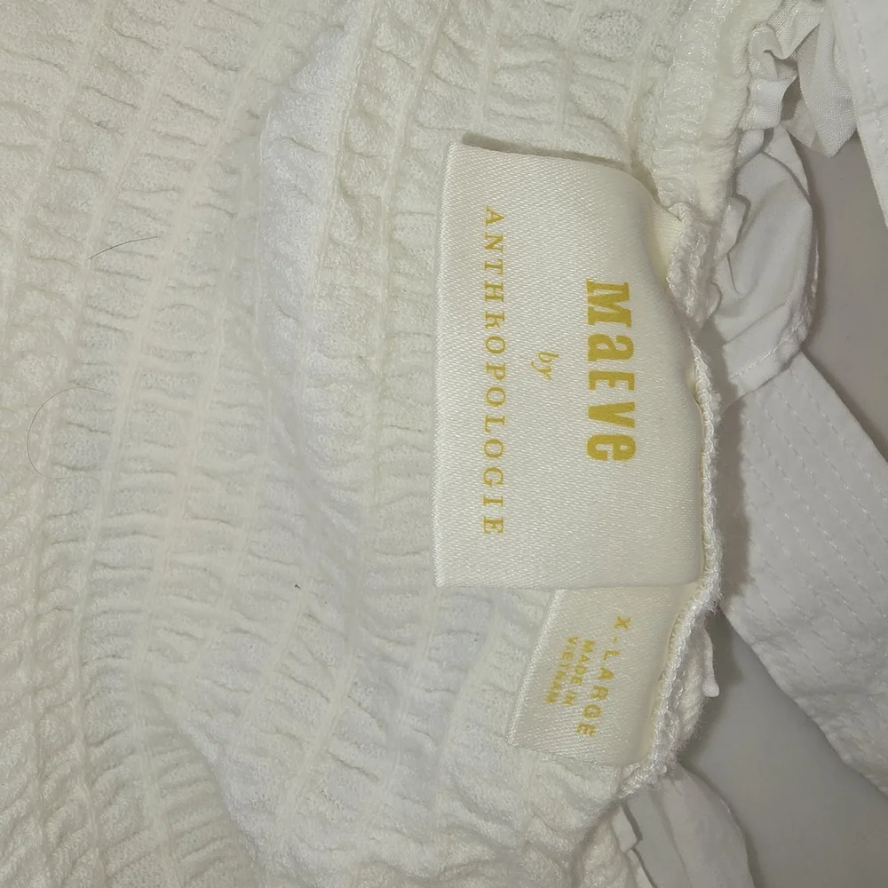 Anthropologie White Ruffled Tank Top Size Xl Preloved In Great Condition - Picture 6 of 7